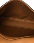 Canvas Calfskin Triomphe Mini Besace Tan