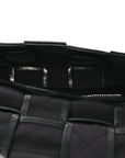 Paper Calfskin Maxi Intrecciato Small Cassette Crossbody Bag Black