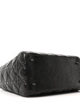 Crinkled Calfskin Cannage Medium Lady D1OR Black