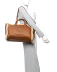 Lambskin Shearling Medium Deauville Tote Brown