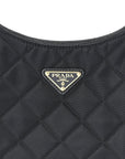 Tessuto Nylon Stitched Shoulder Bag Black