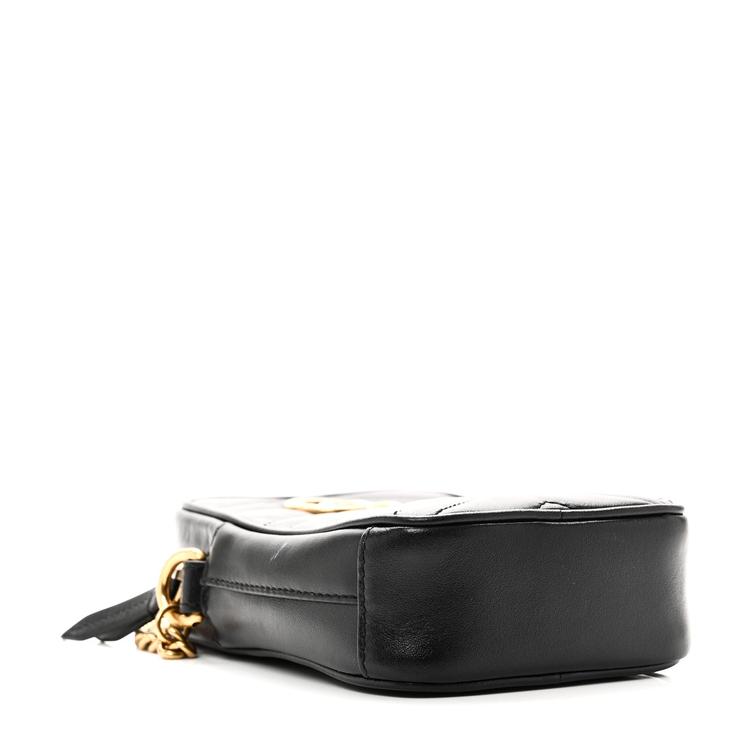 Calfskin Matelasse Mini GG Marmont Crossbody Bag Black