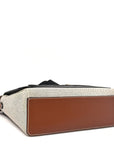 Canvas Horseferry Print Note Crossbody Bag Grey Black
