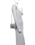 Grained Calfskin Mini J'AD1OR Chain Flap Bag Sky Blue