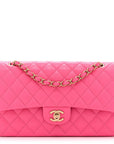 Caviar Quilted Medium Double Flap Pink