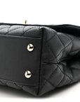 Caviar Quilted Mini Coco Handle Flap Black