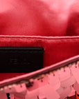 Sequin Paillettes Shiny Nappa Sex and the City Nano Maxi Buckle Baguette Charm Granata