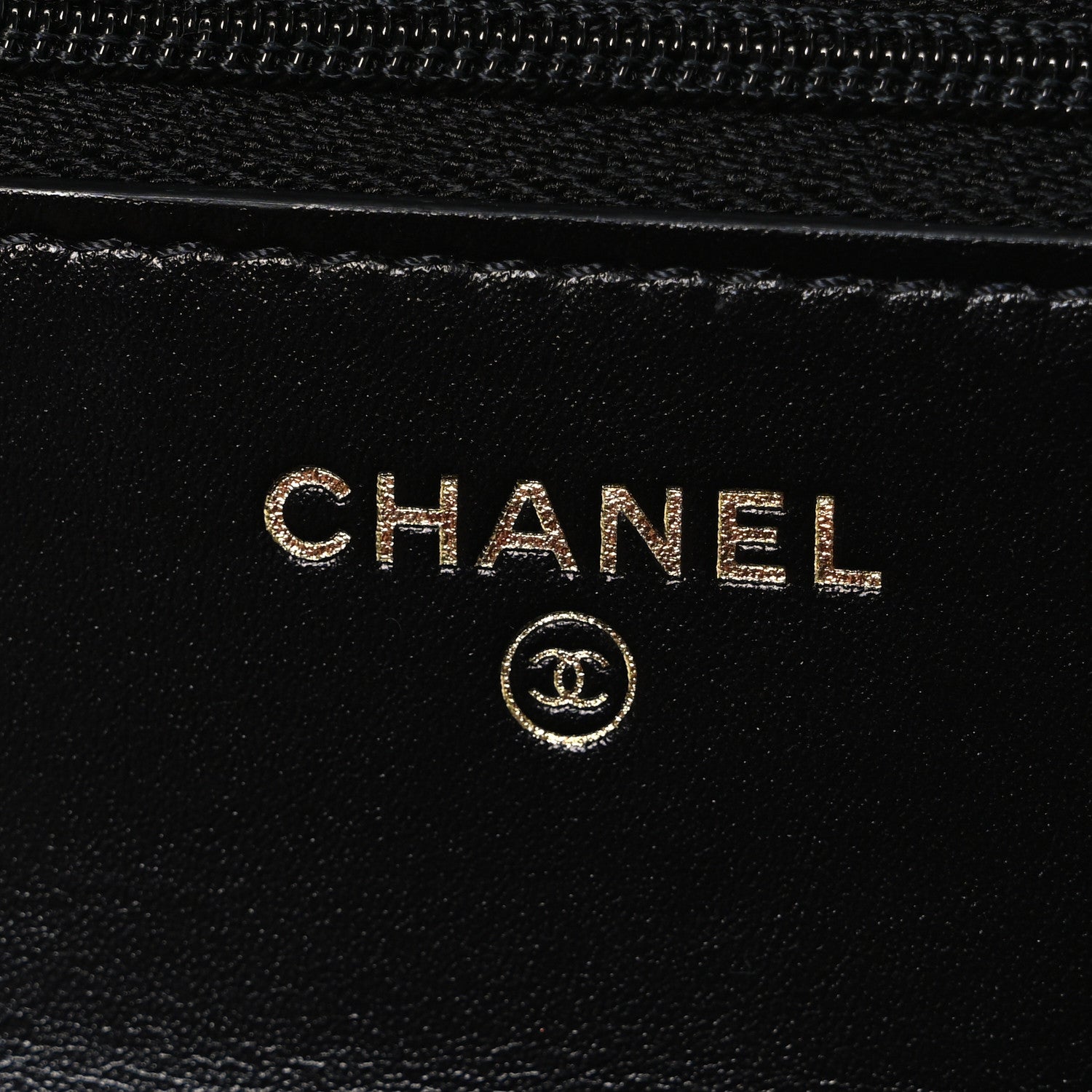 Shiny Calfskin Quilted Metal Top Handle Wallet On Chain WOC Black
