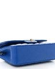 Caviar Quilted Small Double Flap Blue