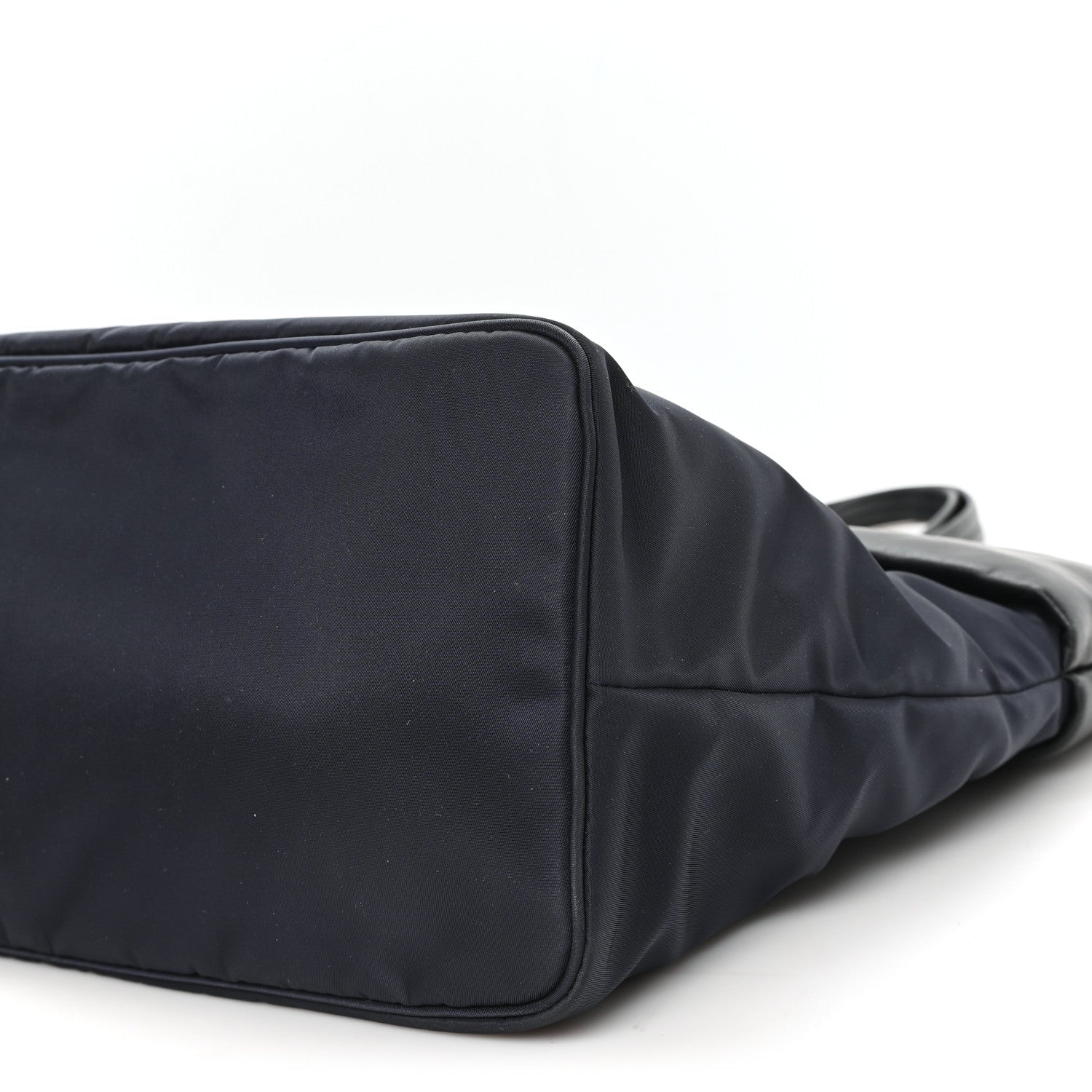 Nappa Nylon Soft Padded Shopping Tote Black Blue