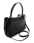 Natural Smooth Calfskin Small Rodeo Top Handle Handbag Black