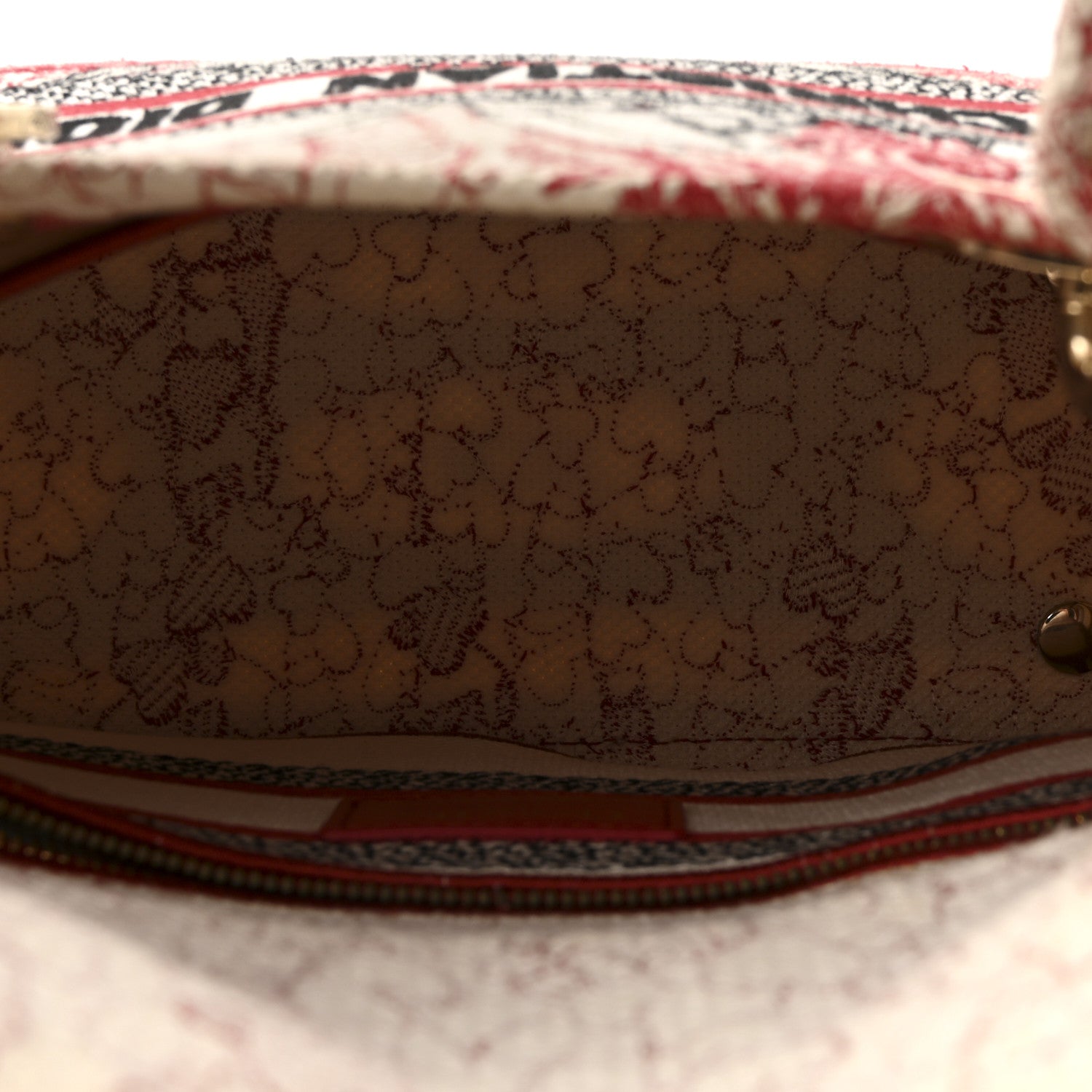 Canvas Embroidered Medium D1ORamour D-Royaume Lady D-Lite Red Multicolor