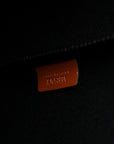 Coated Canvas Calfskin La Greca Signature Shopper Tote Bag Black Caramel