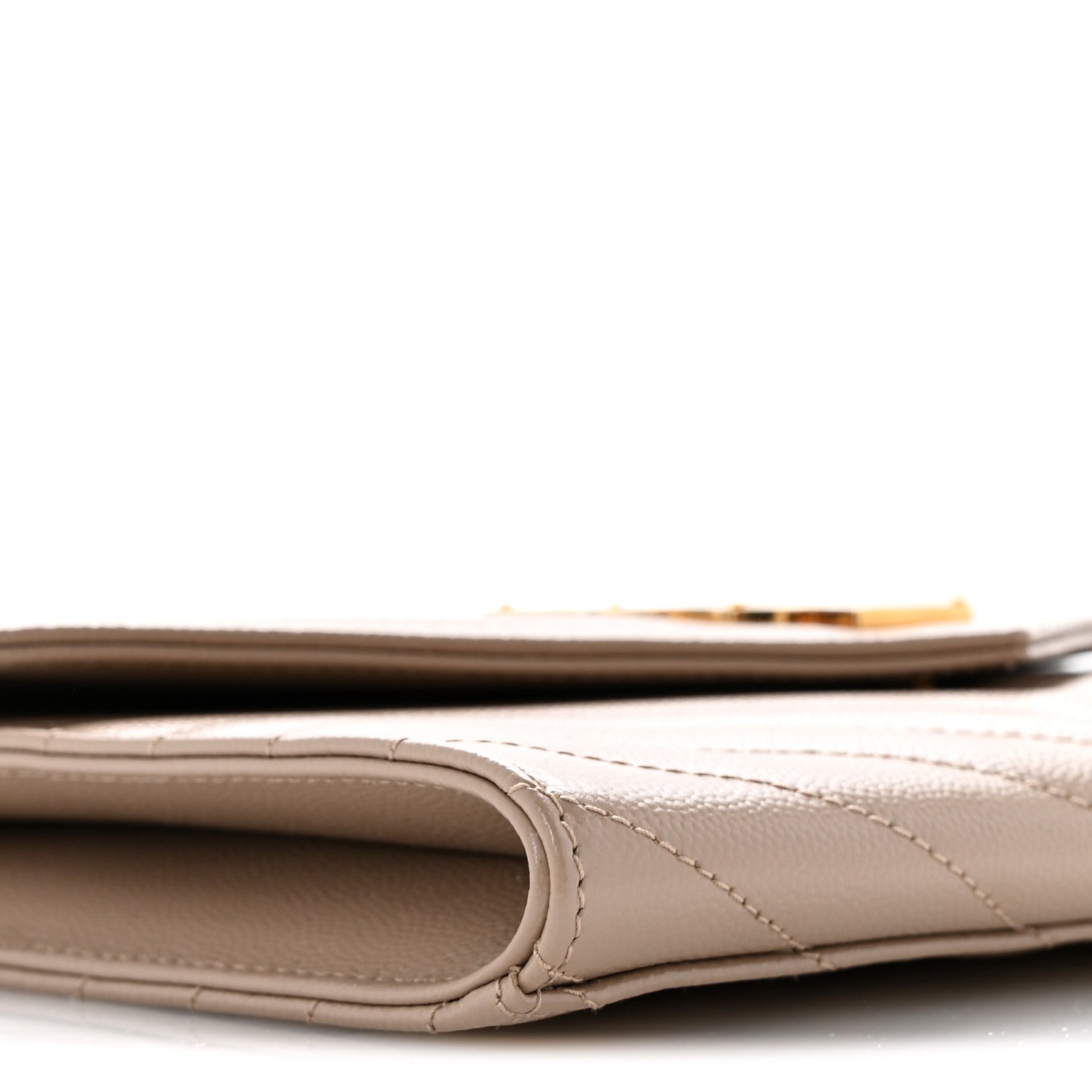 Grain De Poudre Matelasse Chevron Monogram Envelope Clutch Dark Beige