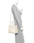 Grained Calfskin Baby Sac De Jour White