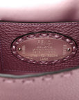 Metallic Cuoio Roma Sellerissima Nappa Sintetica Tape Stitch Mini Baguette Rosa Placca Argento