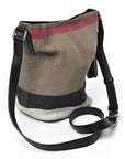 Canvas Mega Check Medium Ashby Bucket Bag Brown
