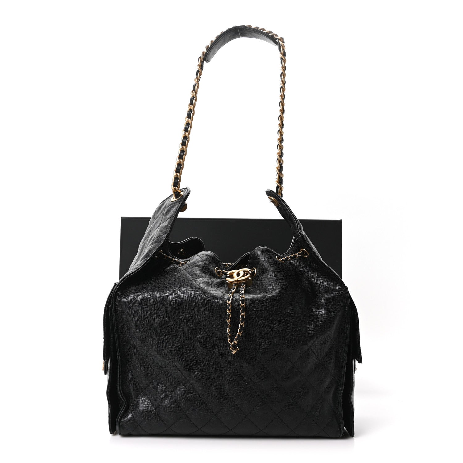 Caviar Quilted Medium CHNL 25 Handbag Black