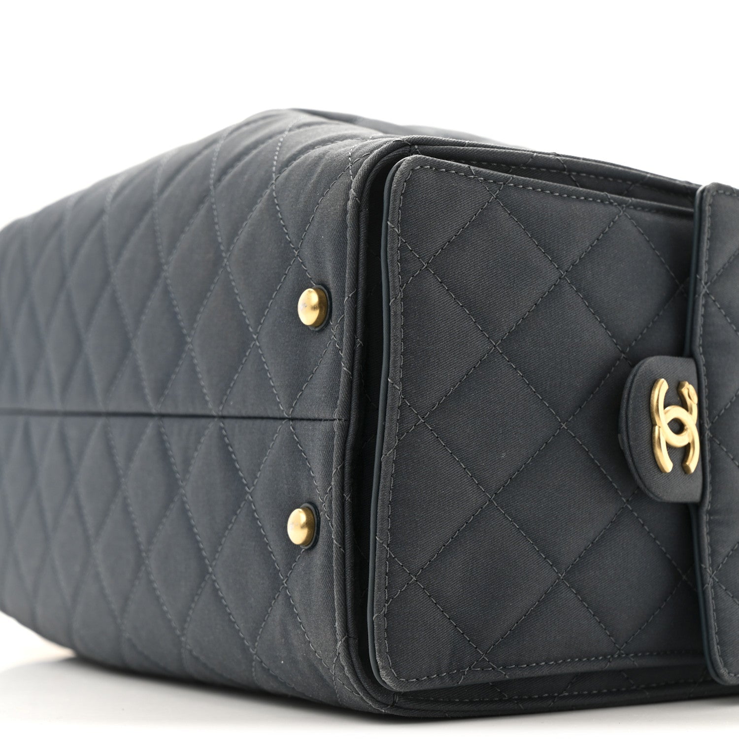 Canvas Quilted Medium CHNL 25 Handbag Dark Blue
