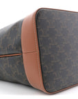 Triomphe Canvas Calfskin Medium Cabas Bag Tan