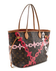 Monogram Bay Neverfull MM Rose Ballerine Poppy