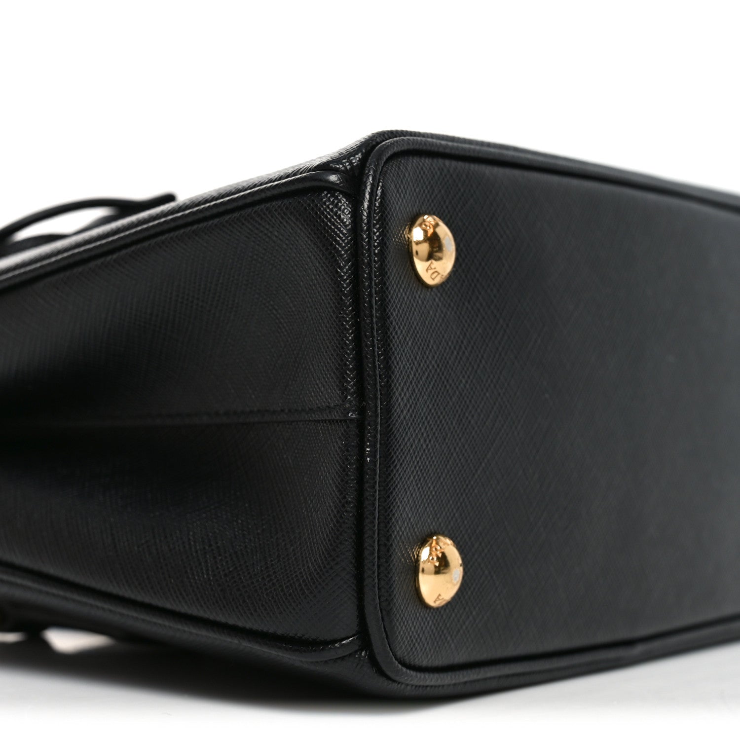 Saffiano Lux Micro Galleria Shoulder Bag Black