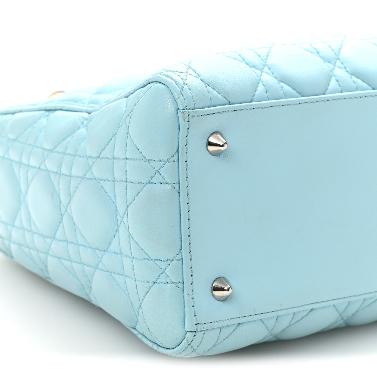 Lambskin Cannage Medium Lady D1OR Light Blue