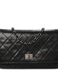 Aged Calfskin Quilted Reissue Wallet On Chain WOC Black