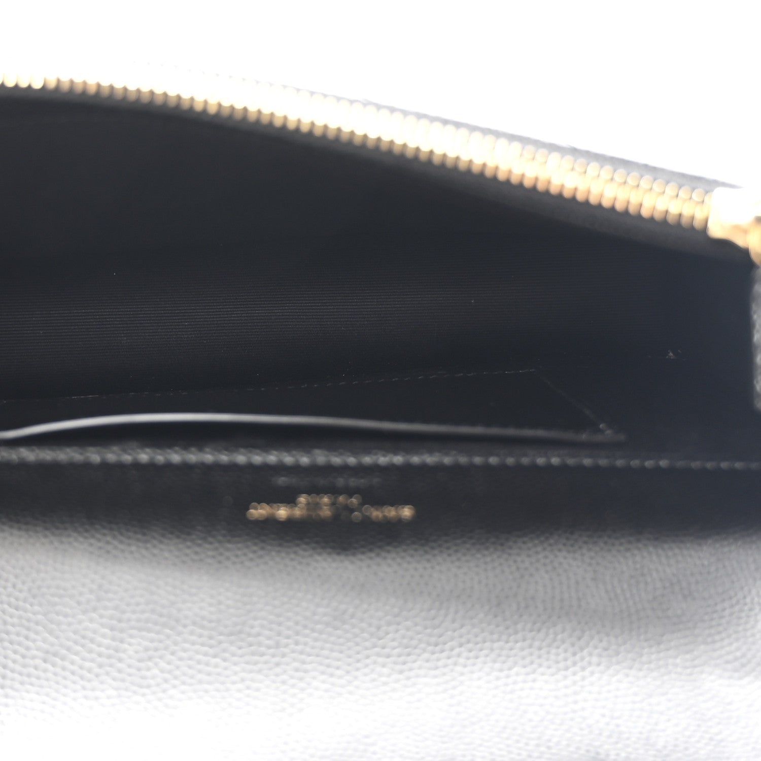Grain De Poudre Matelasse Chevron Monogram Envelope Chain Wallet Black