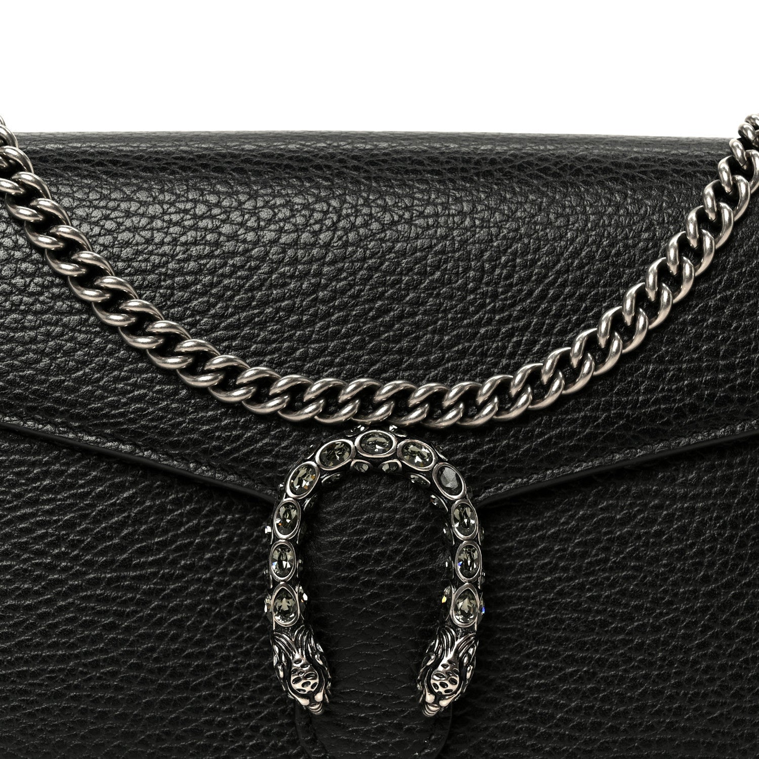 Calfskin Mini Dionysus Chain Wallet Black