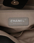 Glazed Calfskin Small Deauville Tote Black