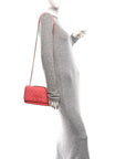 Caviar Quilted Small CC Filigree Flap Coral