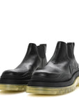 Calfskin The Tire Cropped Chelsea Short Boots 37 Black Transparent