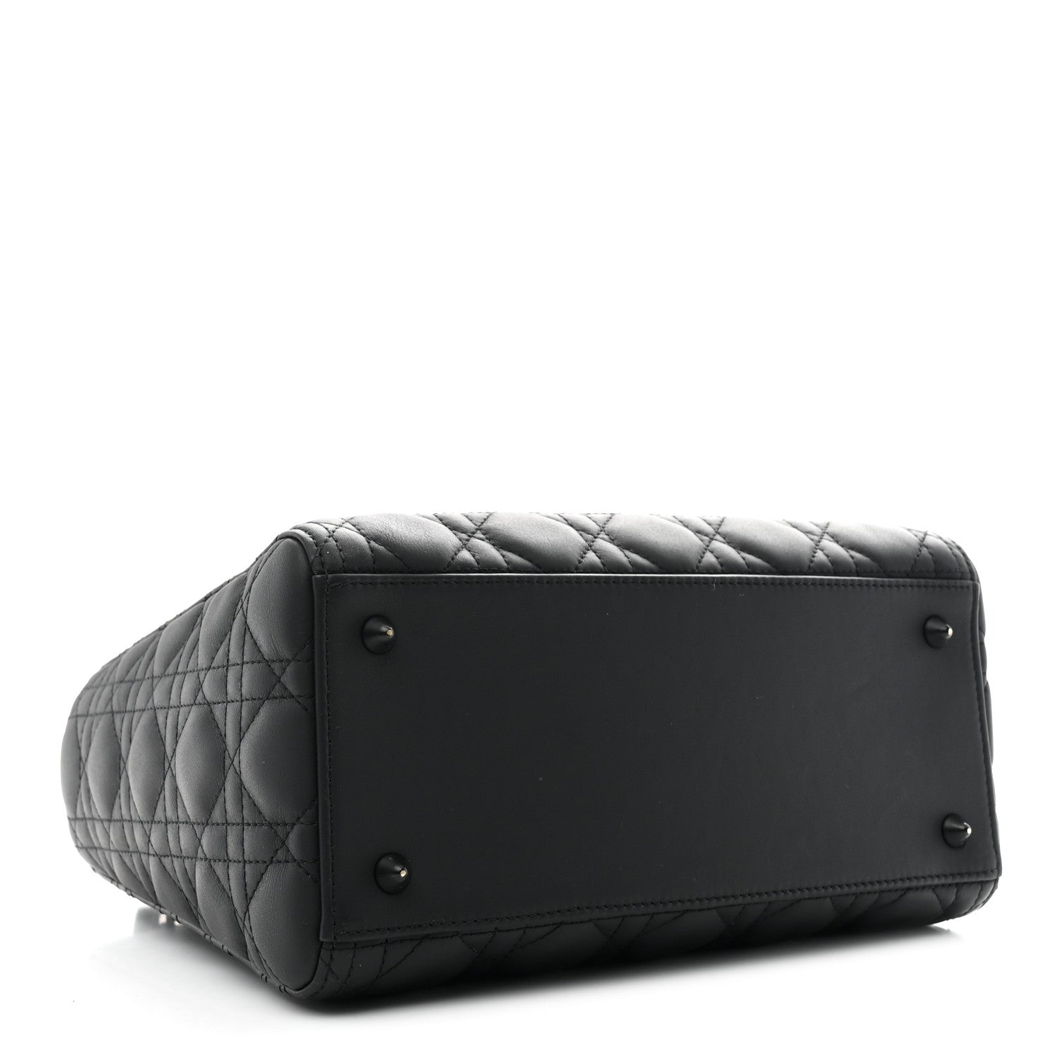 Ultra Matte Calfskin Cannage Medium Lady D1OR Black