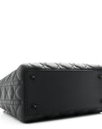 Ultra Matte Calfskin Cannage Medium Lady D1OR Black