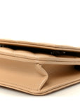 Caviar Quilted Wallet on Chain WOC Beige