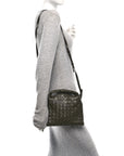 Calfskin Intrecciato Mini Hop Khaki