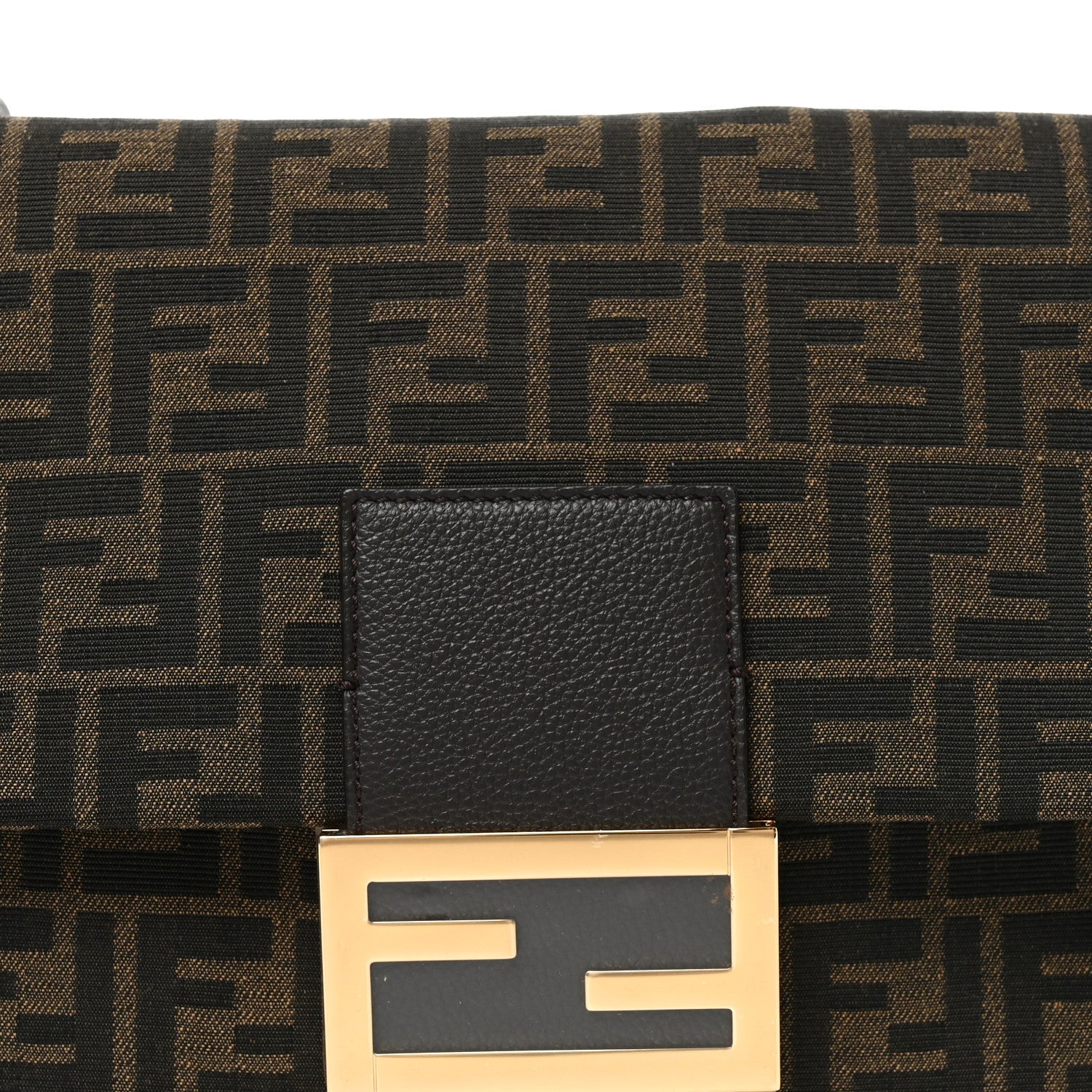 Fabric Jacquard FF 1974 Maxi Baguette Tobacco Moro Black