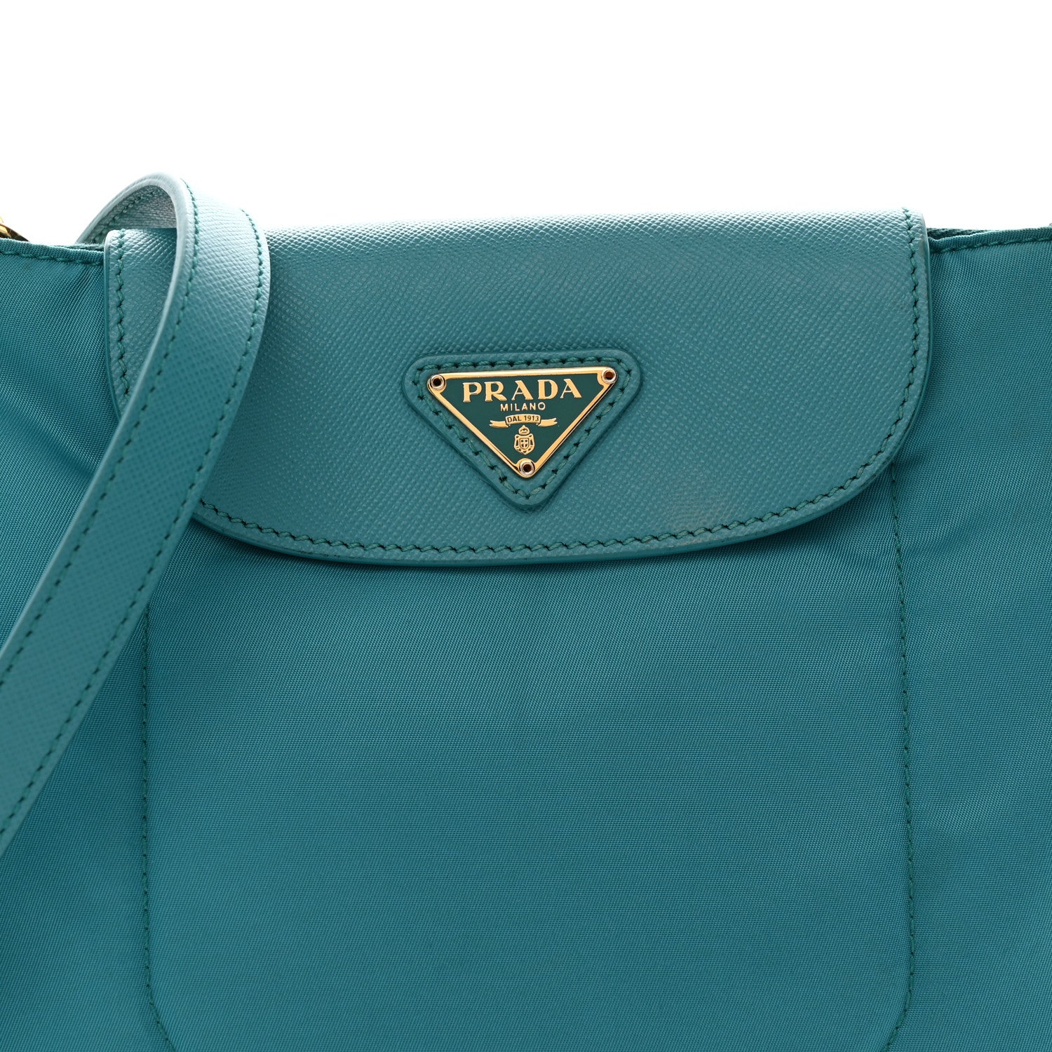 Tessuto Nylon Saffiano Crossbody Bag Turchese