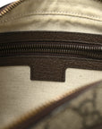 GG Supreme Monogram Textured Dollar Calfskin Web Small Ophidia Convertible Shoulder Bag Beige Ebony New Acero