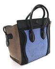 Calfskin Nubuck Suede Micro Tri-Color Luggage Porcelain