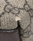 GG Supreme Monogram Textured Dollar Calfskin Web Small Ophidia Dome Shoulder Bag Beige Ebony New Acero