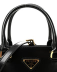 Spazzolato Mini Zippered Tote Black