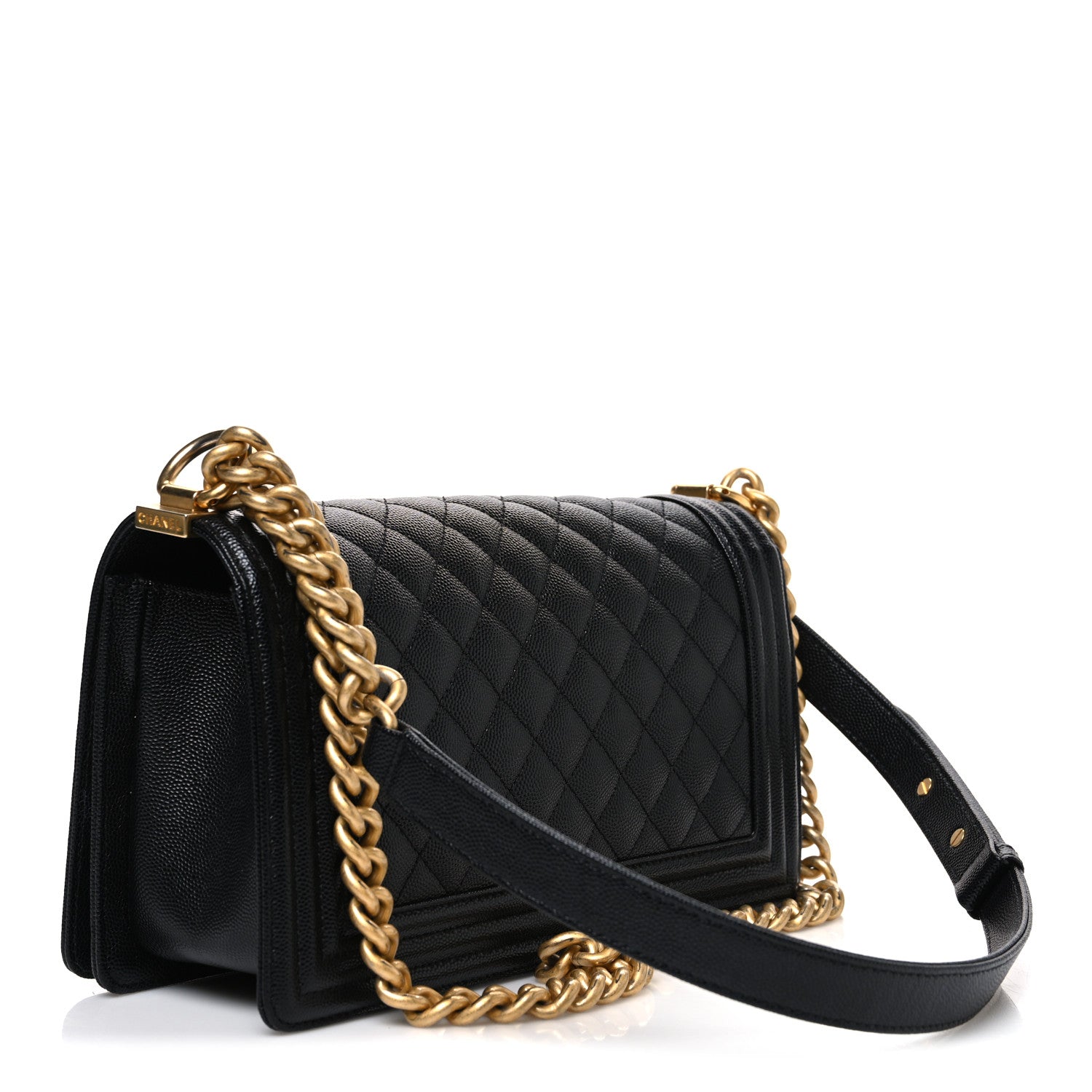 Caviar Quilted Medium Boy Flap Black