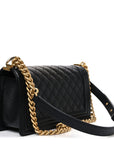 Caviar Quilted Medium Boy Flap Black