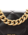 Lambskin Quilted Medium CHNL 19 Flap Dark Brown