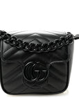 Calfskin Matelasse Monochrome GG Marmont Chain Mini Belt Bag Black
