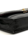 Lambskin Chevron Quilted Wallet On Chain WOC Black