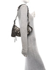 Metallic Agneau Arena Le Cagole Shoulder Bag XS Dark Bronze