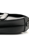 Grained Calfskin Mini Saddle Bag Black